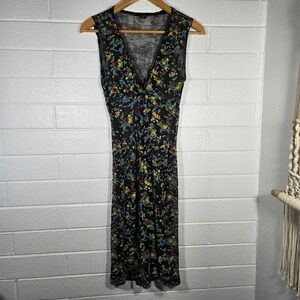 VIA 101 Mesh‎ Floral Midi Dress Sheer 90s Fairy Grunge Boho Y2K Goth Multicolor
